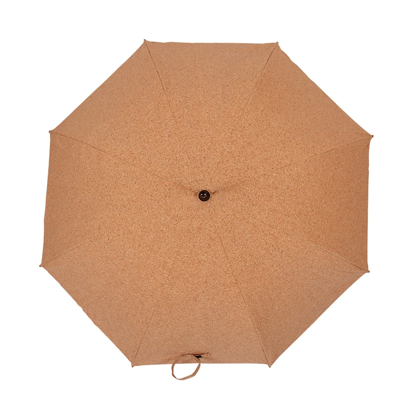Lotus 2022 Cork Retro Wood Stick Straight Automatic Umbrella