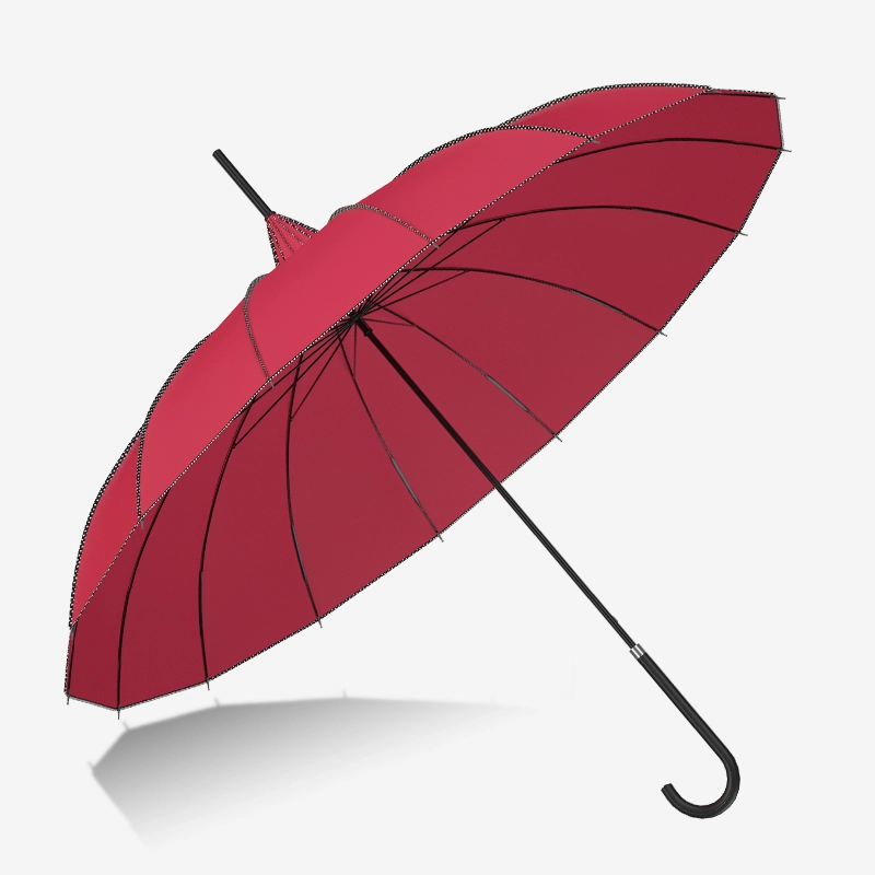 Lotus 2022 Fashion Straight Pagoda Umbrella With Leather Handle