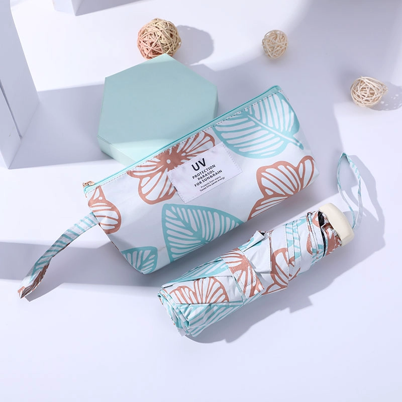Lotus New Design Carry Bag Black Coating Clear Folding Umbrella in Rainy and Sunny Day