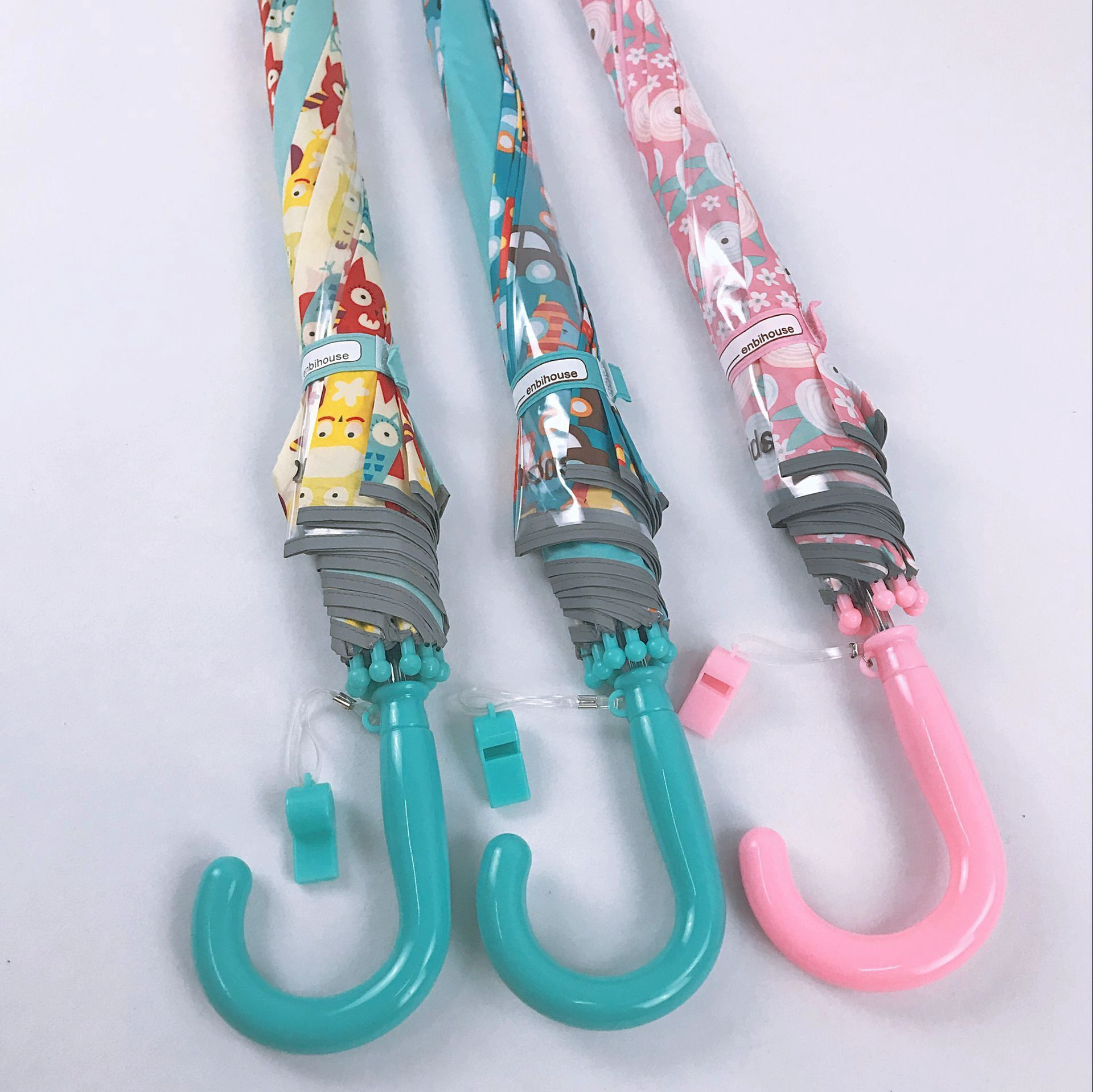 Lotus Nordic Style Cute Owl Cartoon Reflective Sunshade Automatic Children's Umbrella in Rainy Day