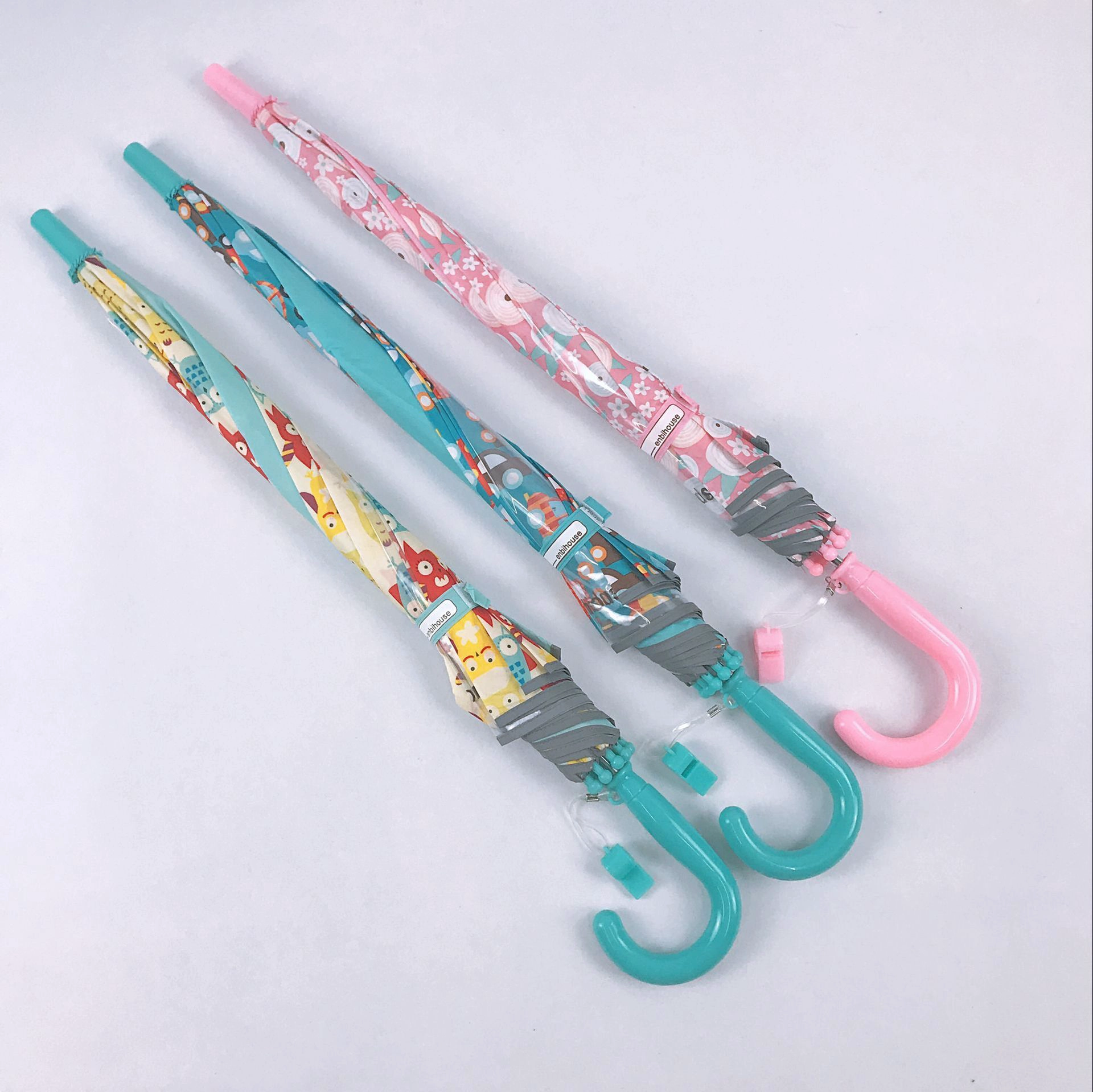 Lotus Nordic Style Cute Owl Cartoon Reflective Sunshade Automatic Children's Umbrella in Rainy Day