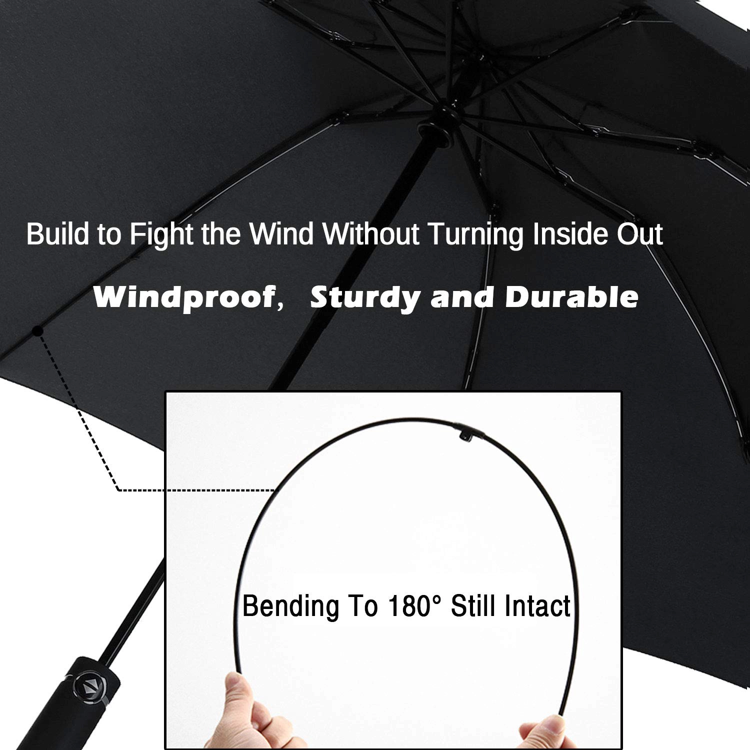 Parapluie inversé compact pliant LotusUmbrella Fast Ship WINDPROOF à ouverture automatique