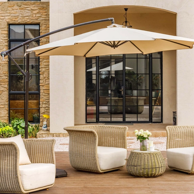 Outdoor Hanging umbrella with 360 Rotation