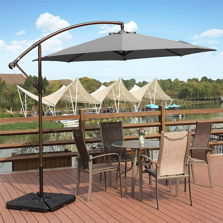 Outdoor Hanging umbrella with 360 Rotation