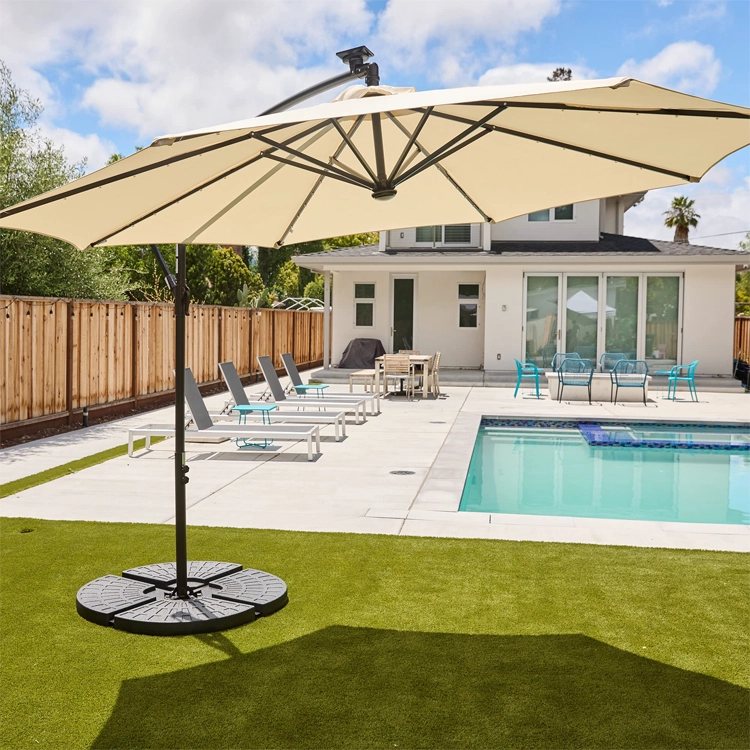 Outdoor Hanging umbrella with 360 Rotation