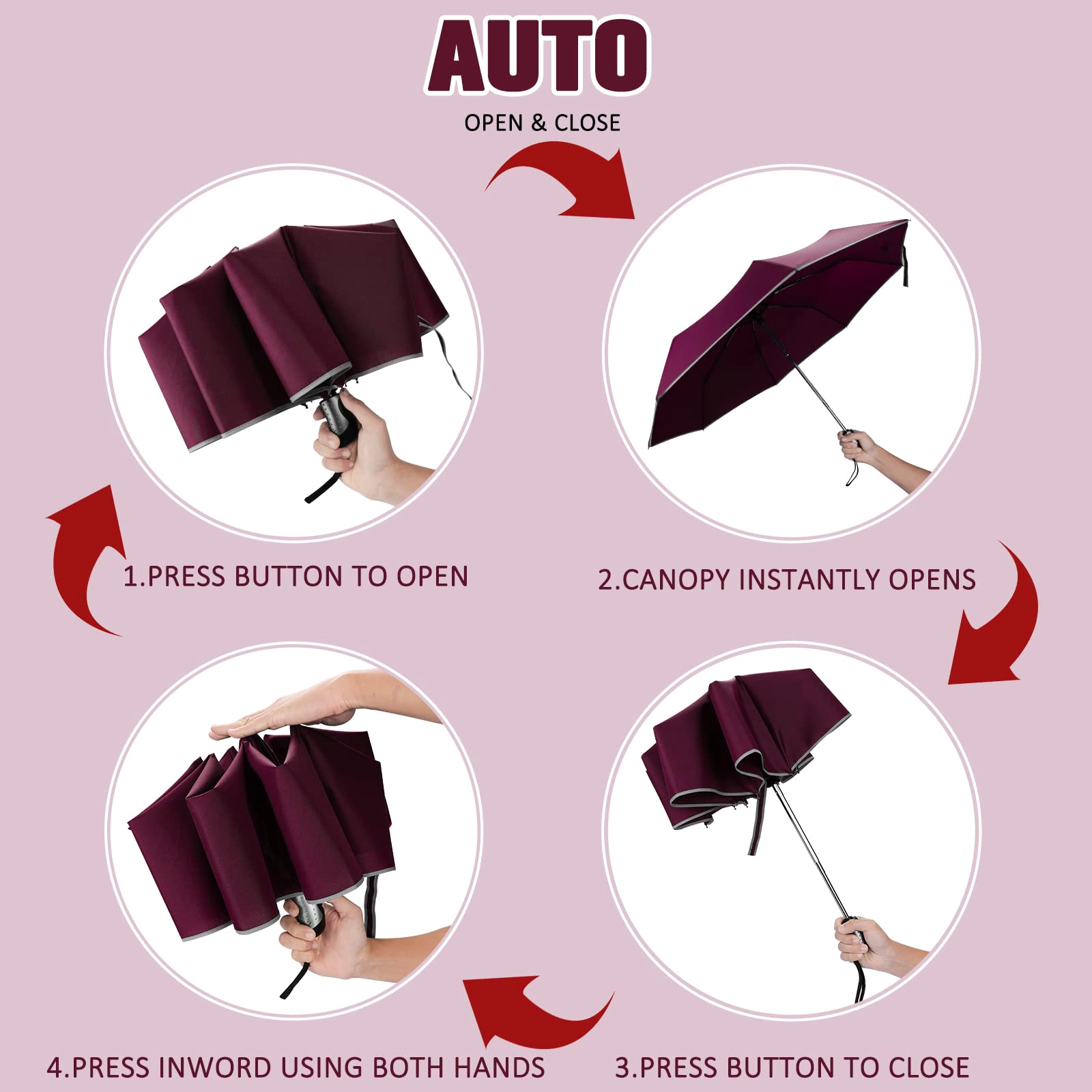 Reinforced Fiberglass Ribs Umbrella