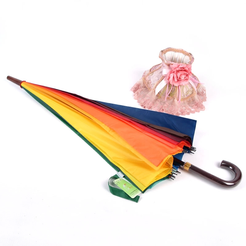 Straight Rainbow Umbrella for Ladies Gifts