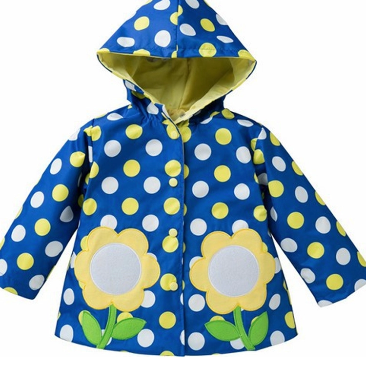 Wholesale girls lovely flower hooded raincoat rain slope female treasure windbreaker raincoat