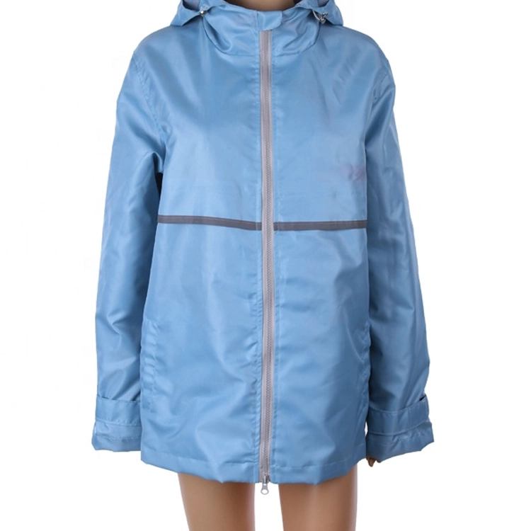 Wholesale high quality waterproof colorful worker Manufacturer's Ladies Full Zip Hooded Rain Coat