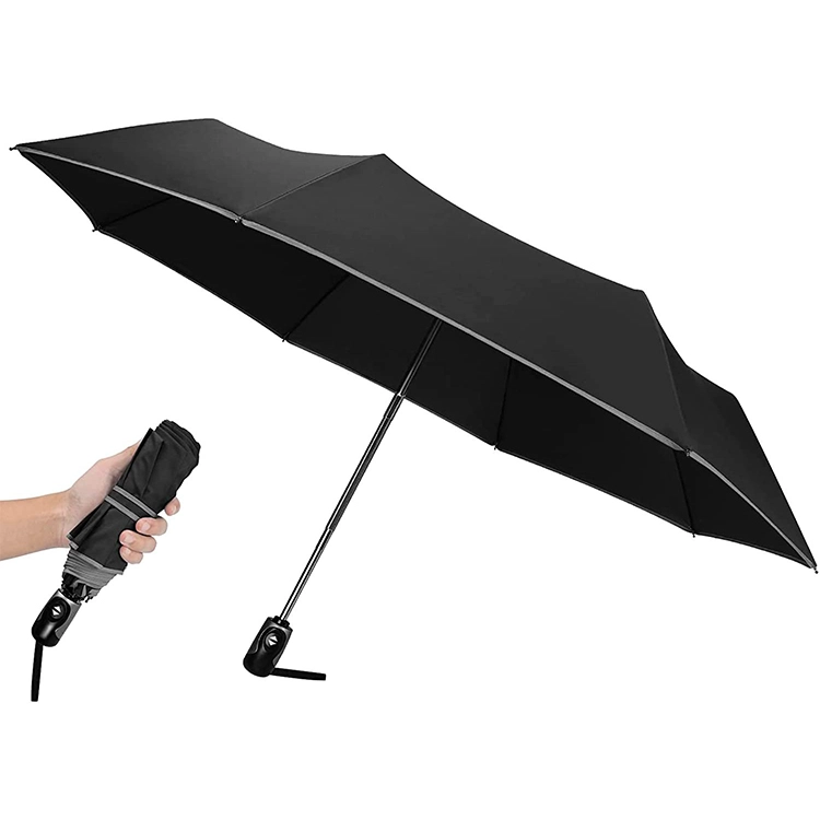Windproof Travel Three Folding Umbrellas with Logo