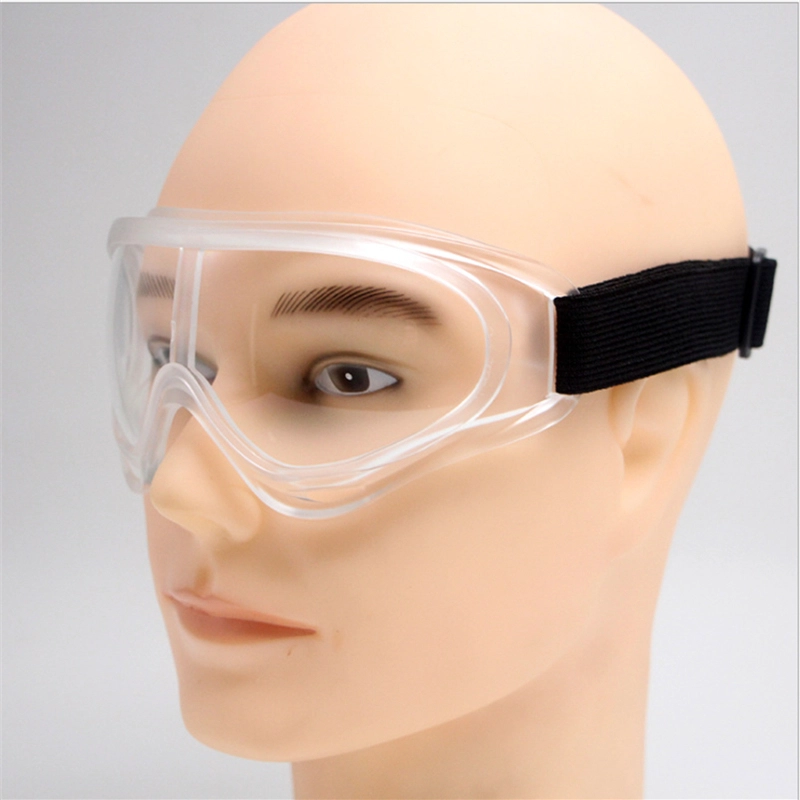 Lunettes de sécurité de lunettes de travail, lunettes jetables enveloppantes anti-éclaboussures à lentille claire médicales
