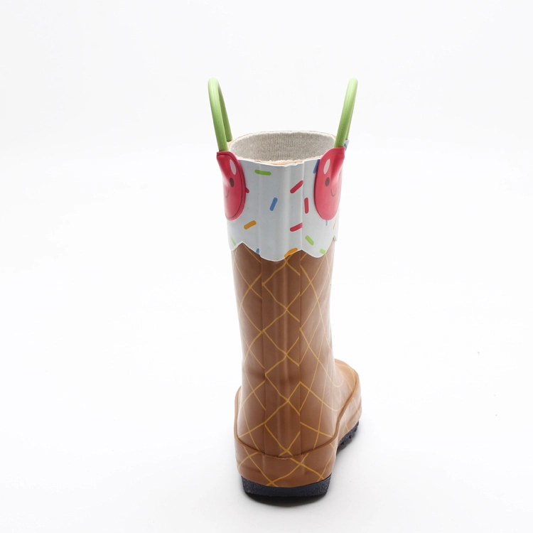 new High quality custom cute printing fashion girls rubber boots wholesale