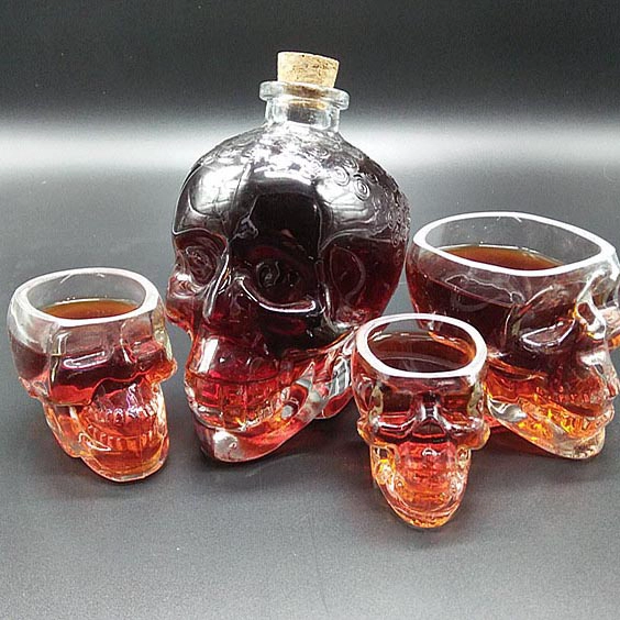 Glass skull cup