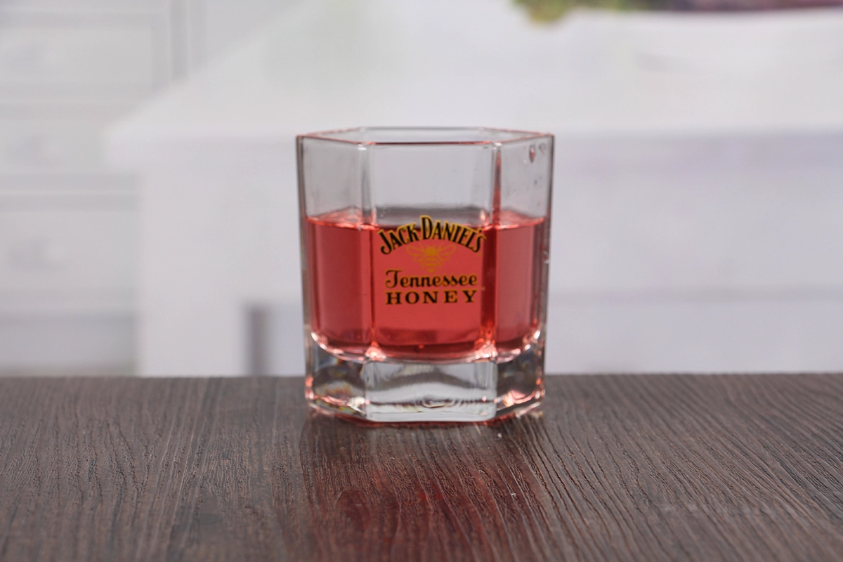 Hexagon Decal Whiskey Glasses