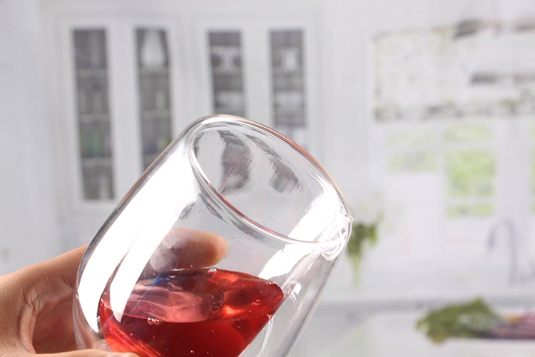 Stemless red wine glasses