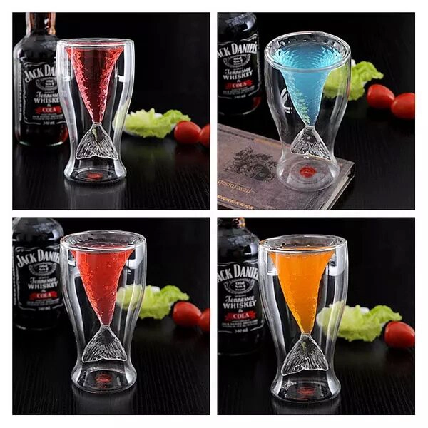 double walled red wine glass