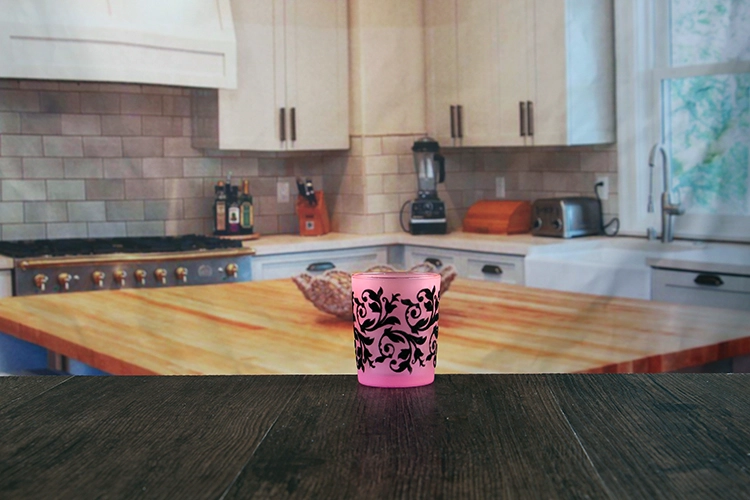 Small glass candle holder