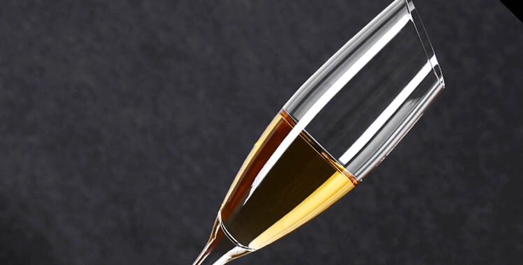 Hand blown crystal champagne flutes