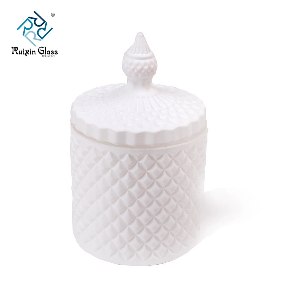 Machine Blown Decating Storage Jar Candle Holder With Lids