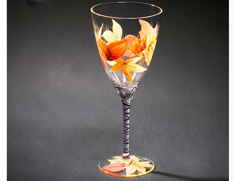 hand painted wine glass
