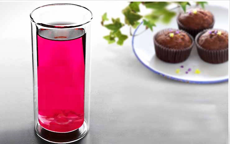 double walled glass mug
