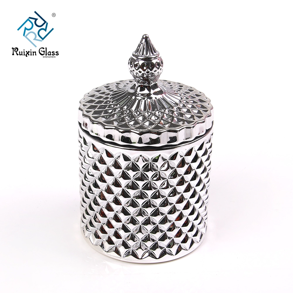Machine Blown Decating Storage Jar Candle Holder With Lids