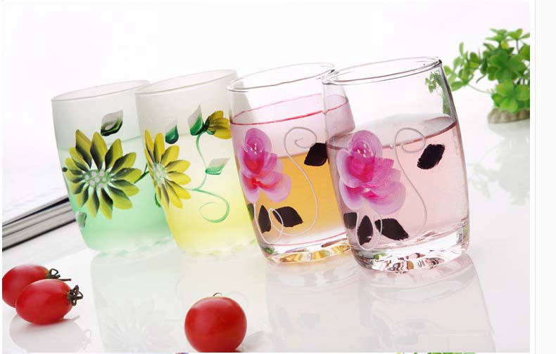 hand painted flower wine glasses