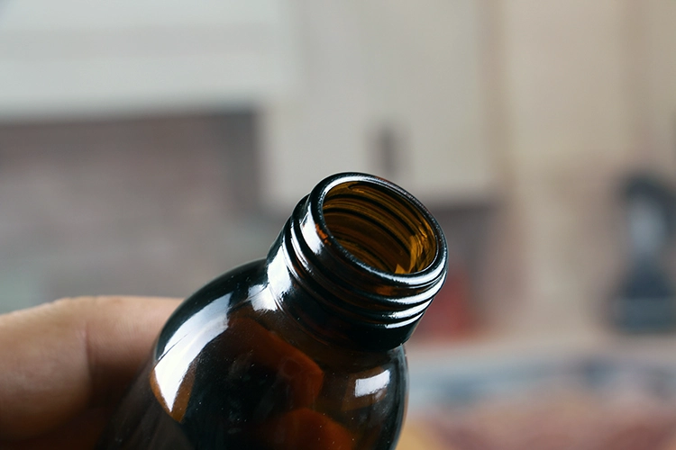 Amber glass bottles