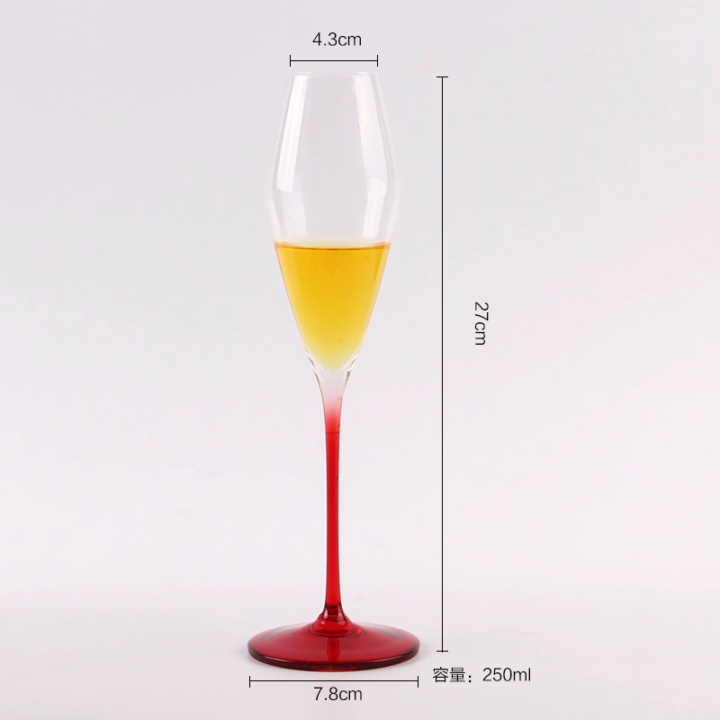 red champagne flute