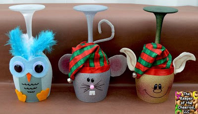Christmas Wine Glass Candle Holders Ideas