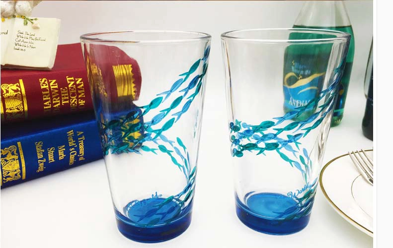 blue wine glass
