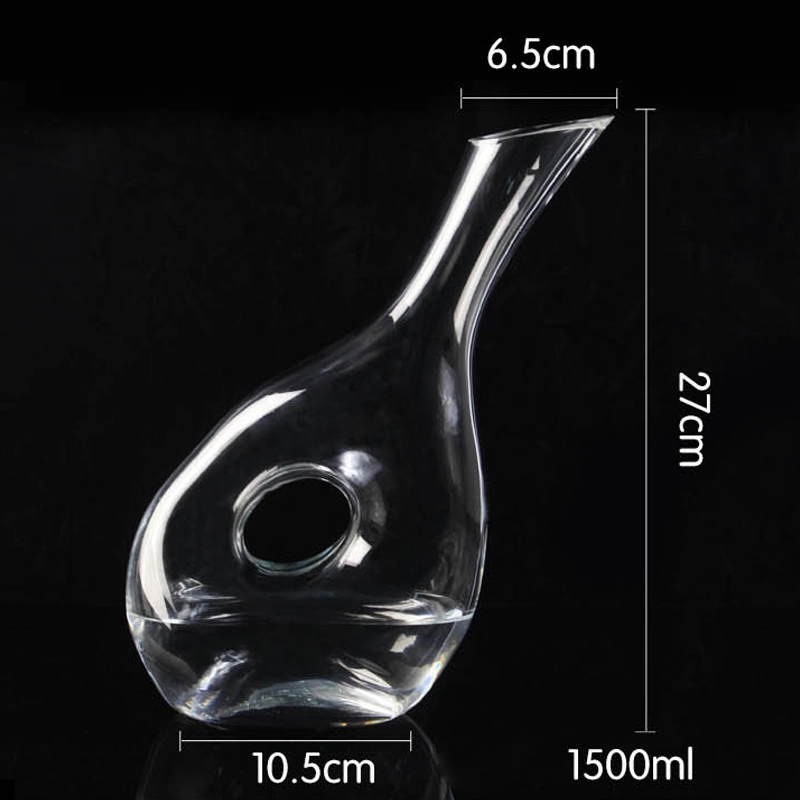 Glass decanter with hole