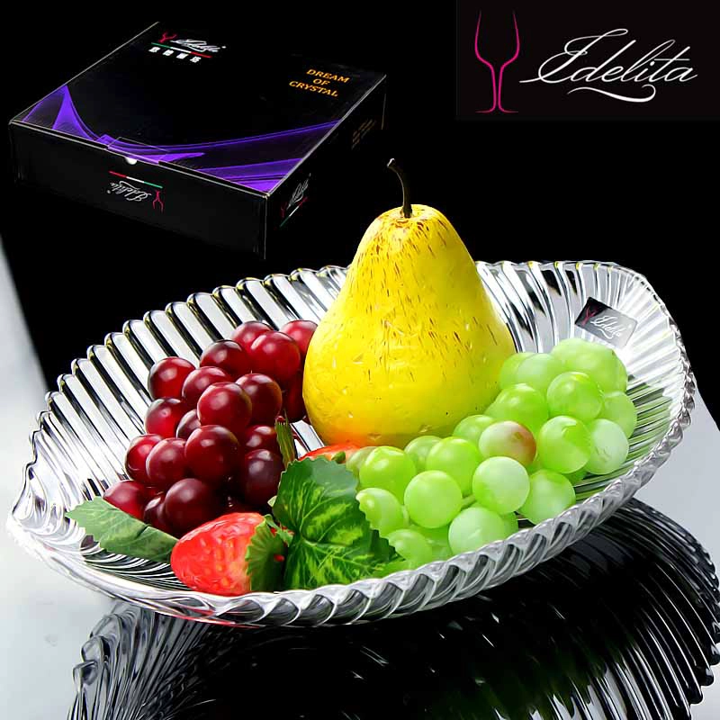 China glass tray facturer round glass fruit plate supplier