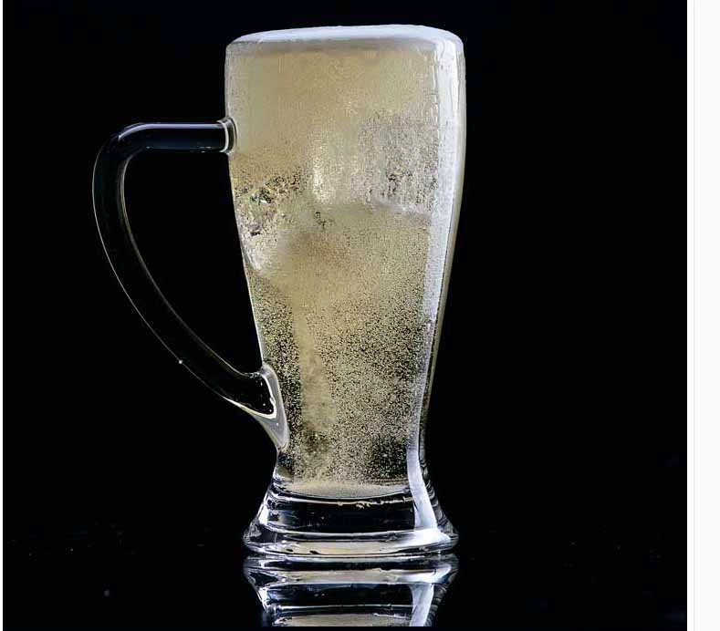 glass beer mug with handles