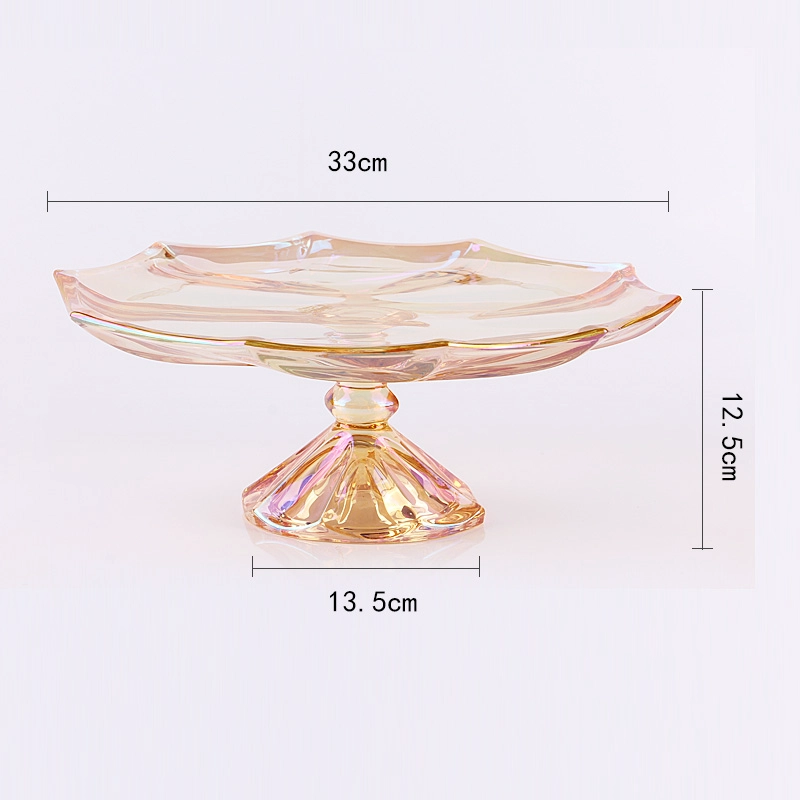 Glass fruit plate for sale, dessert dried fruit glass dish wholesale