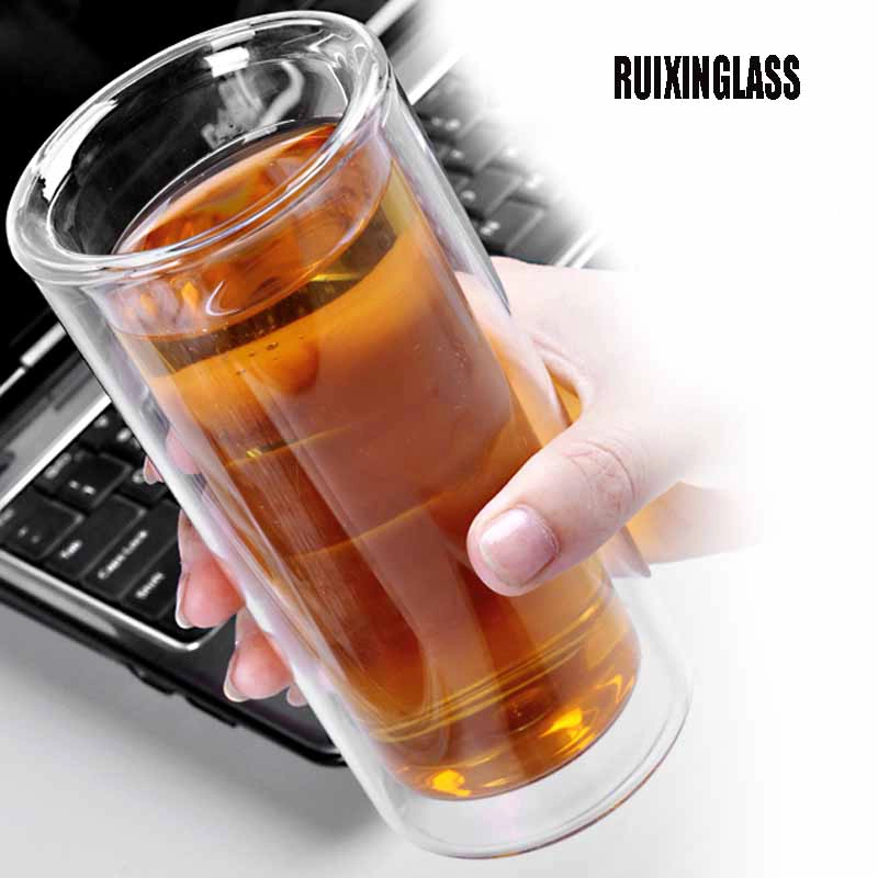 double walled glass mug