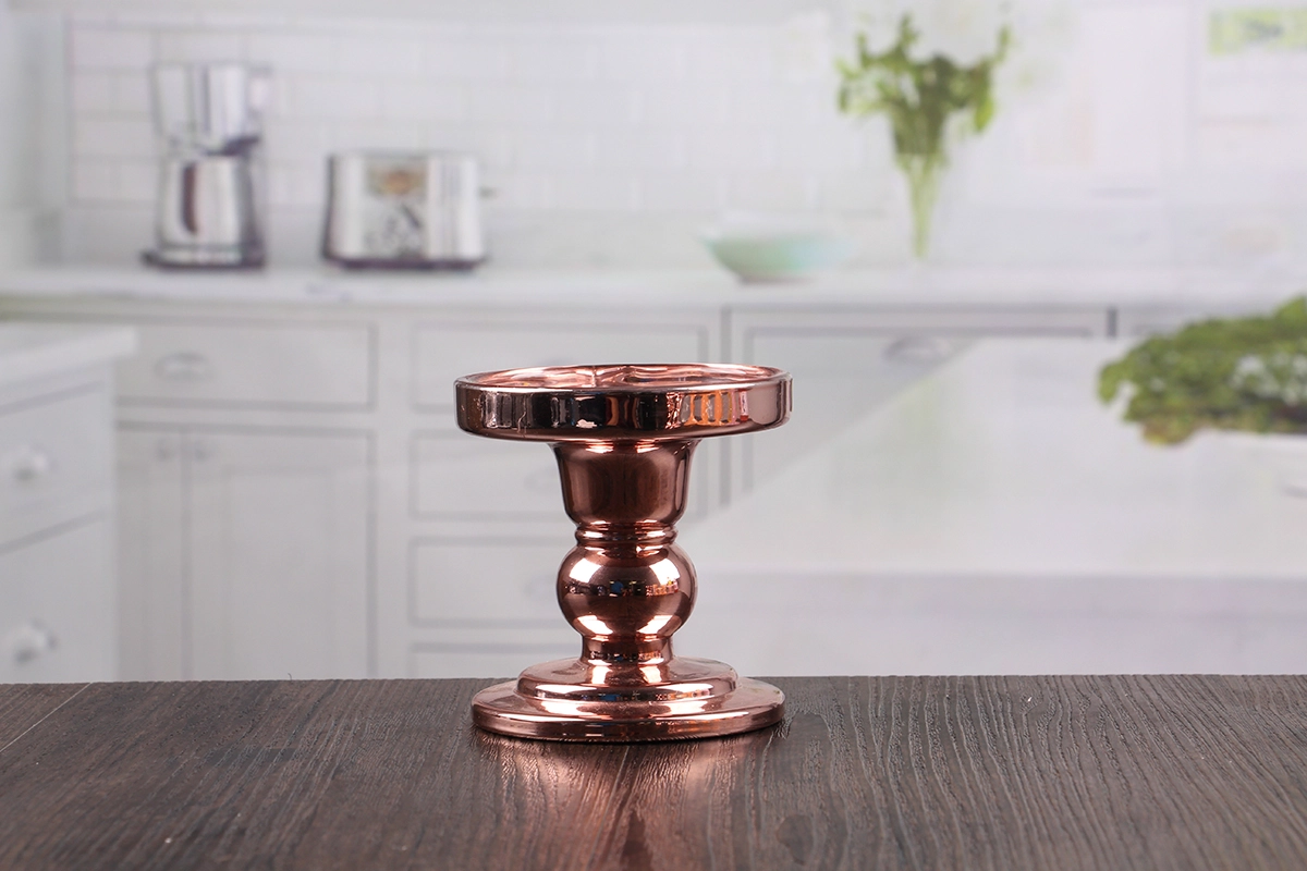 Glass pillar candle holders
