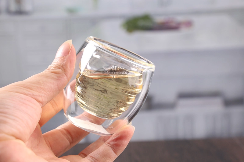 Double glass tea cup