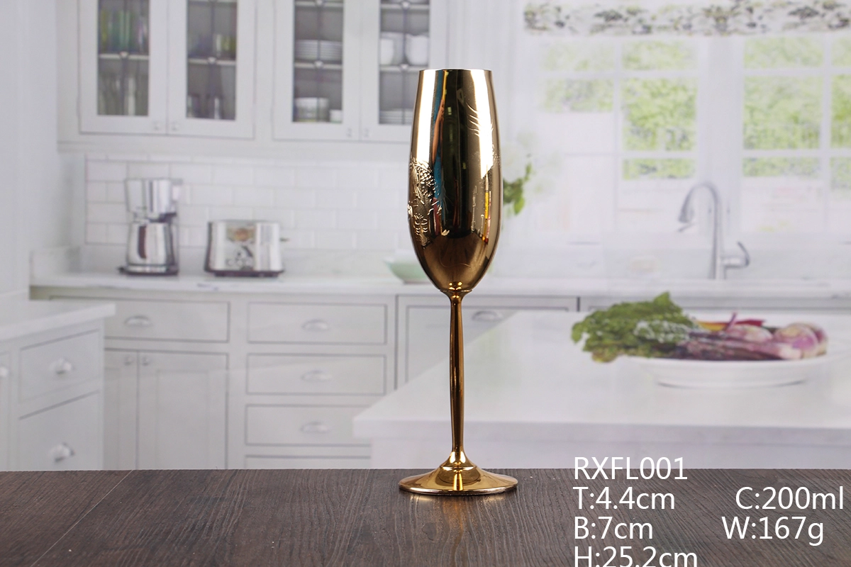Gold champagne flutes