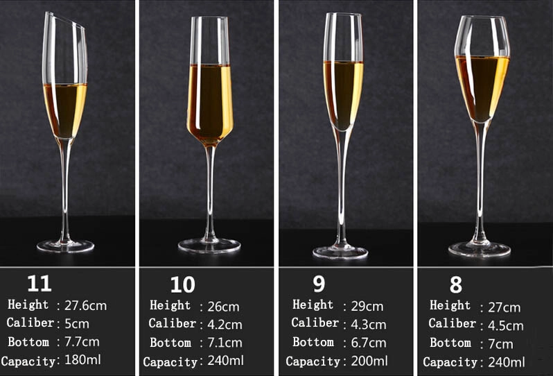 Hand blown crystal champagne flutes