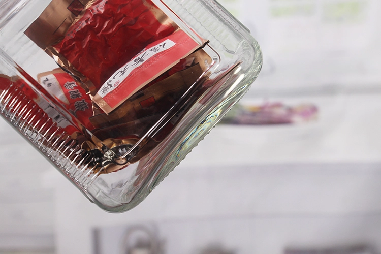 Square glass jars