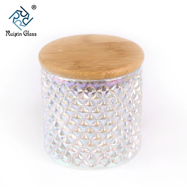 Mercury Glass Candle Jars With Wood Lid