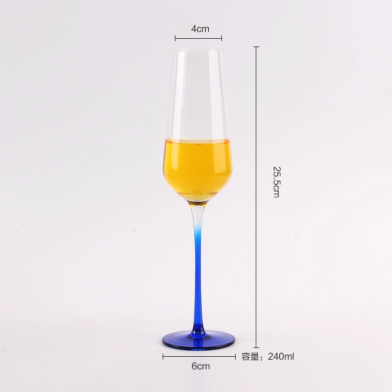 blue glass champagne flutes