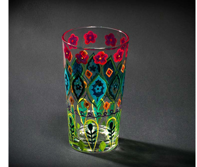 painted glass cup