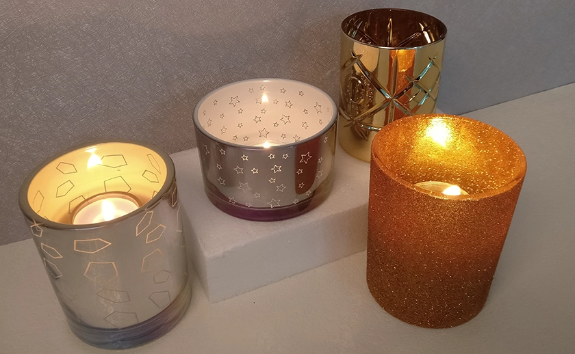 2017 new products glass candle holders