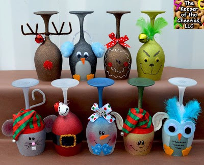 Christmas Wine Glass Candle Holders Ideas