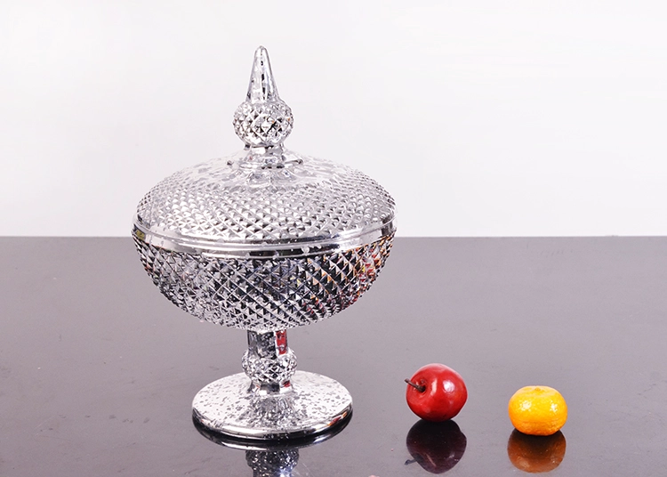 gold plated glass candy bowl