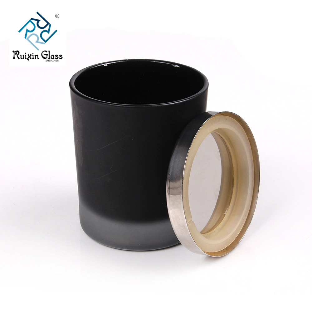 Matte black 8oz glass candle holder