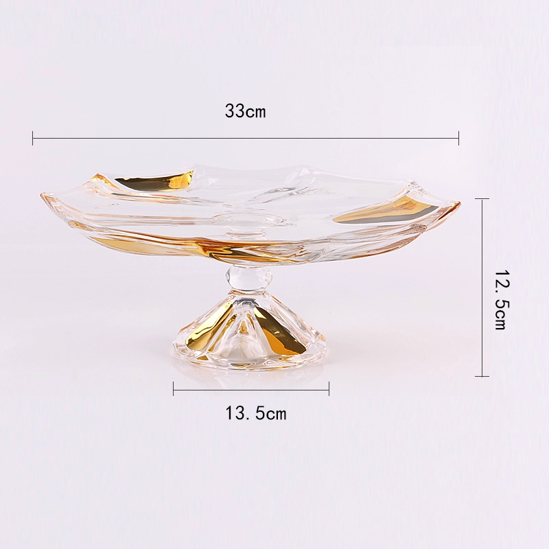 Glass fruit plate for sale, dessert dried fruit glass dish wholesale