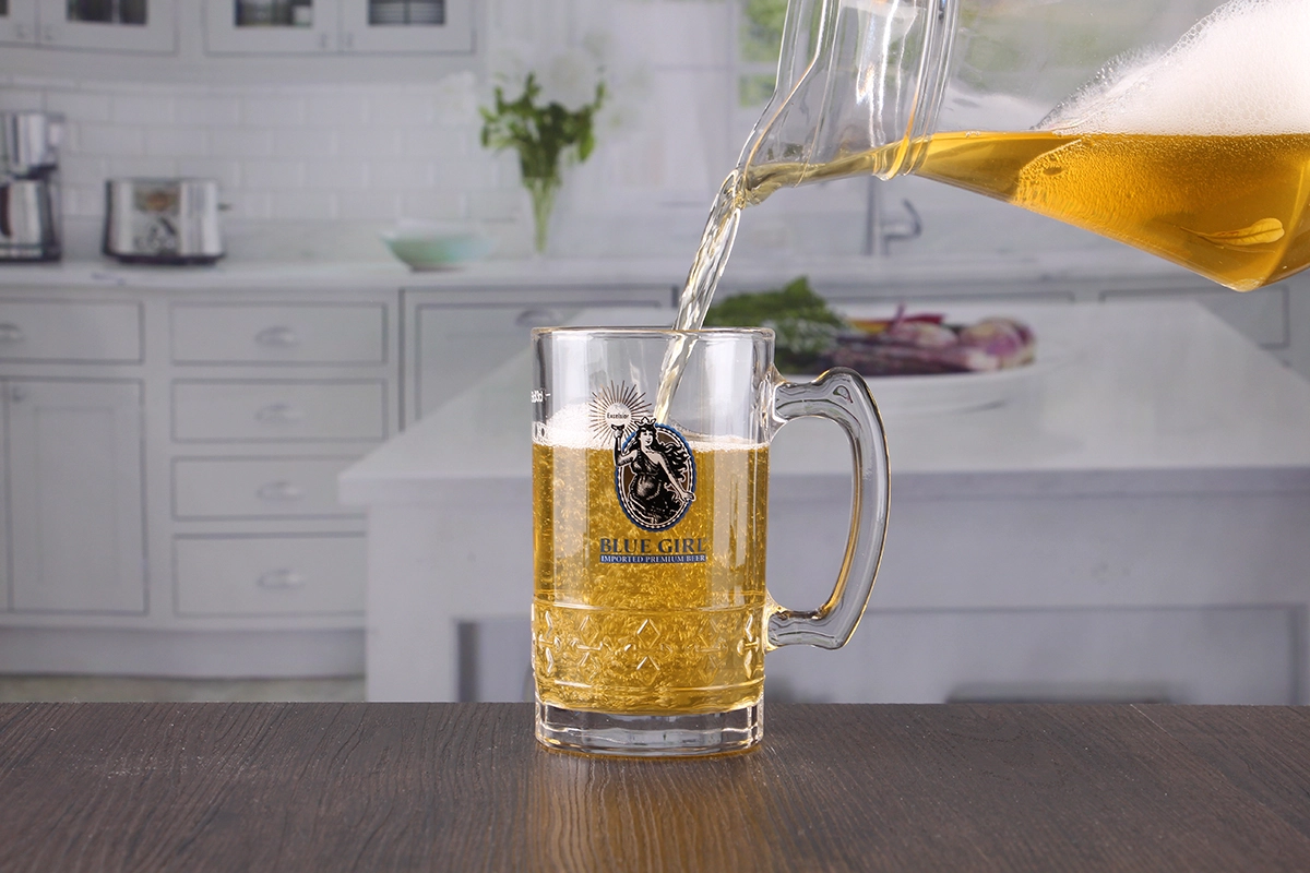 Custom printed beer glasses